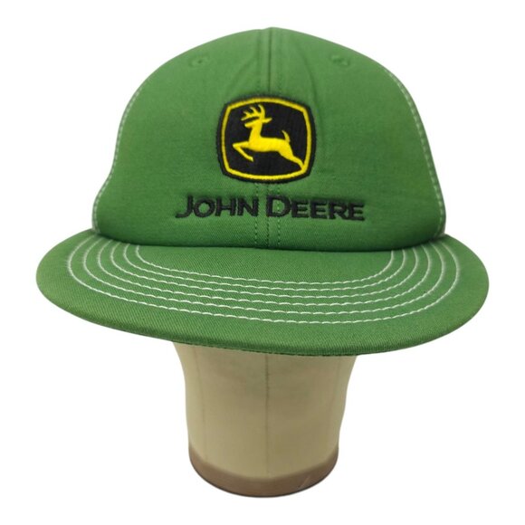 John Deere Mesh Back Snapback Cap Trucker Hat Foam Panel Visor Tractor Baseball - Picture 10 of 14